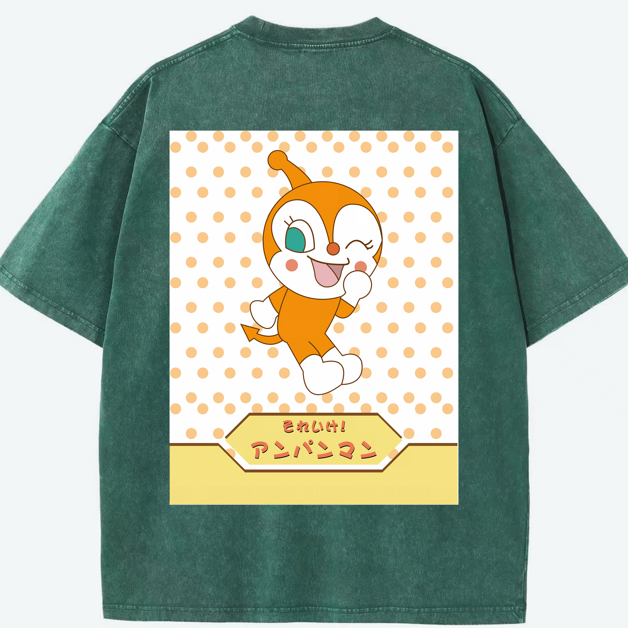 （画像用） アンパンマン Anpanman 綿100% ヴィンテージ風 半袖Tシャツ（背面プリント）